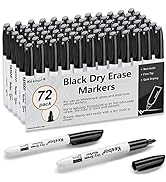 Keebor Basic Fine Tip Dry Erase Markers, Black, Bulk of 72 Pack Low-Odor Whiteboard Markers for O...