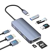 Docking Station Dual Monitor for Dell/HP/Lenovo Laptop, Dual HDMI Adapter for 2 Monitors, 8 in 1 ...