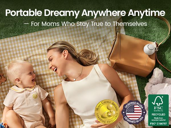 Portable Sound Machine with AI Cry Detection White Noise Machine