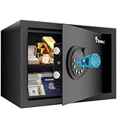 Bonsaii 0.6 Cubic Fingerprint Safe Box, Biometric Security Safe with Electronic Keypad & Removabl...
