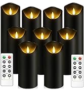 kakoya Flickering Flameless Candles, Battery Operated Acrylic LED Pillar Candles with Remote Cont...