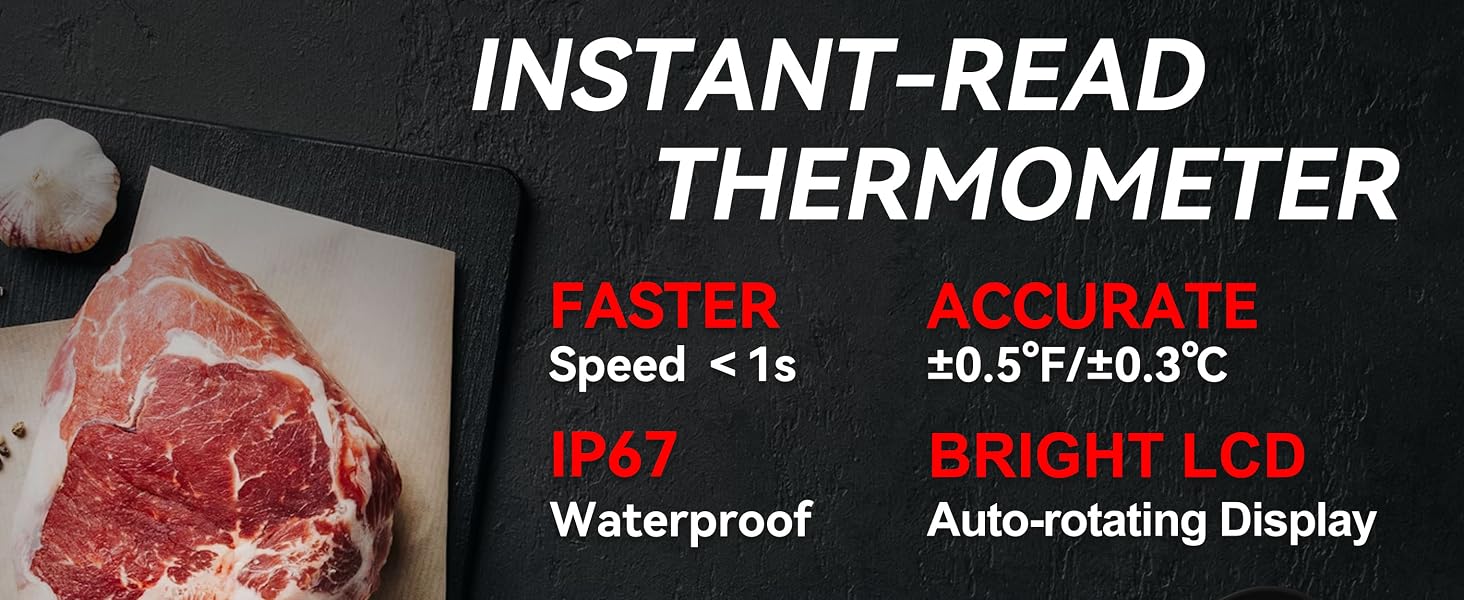 Atogou The Latest Food Thermometer. Faster: <1 Second Response time.