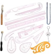SOUJOY 15 Pieces Pattern Sewing Rulers Set, Plastic Sew French Curve Ruler, Clear DIY Cutting Dra...
