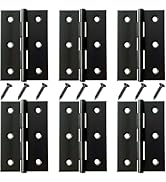 6 Pack 3 Inch Black Door Hinges