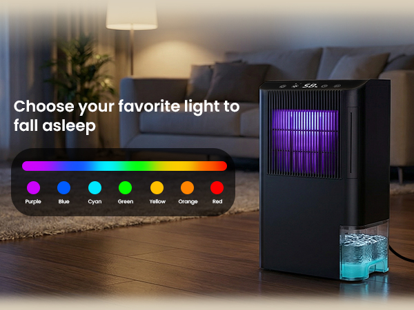 dehumidifier for bedroom 7 color light