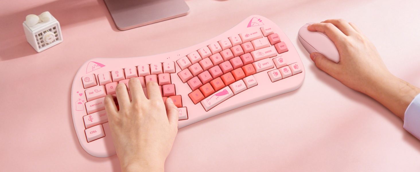 cute cat keyboard and mouse, cute keyboard, cat keyboard, wireless keyboard and mouse