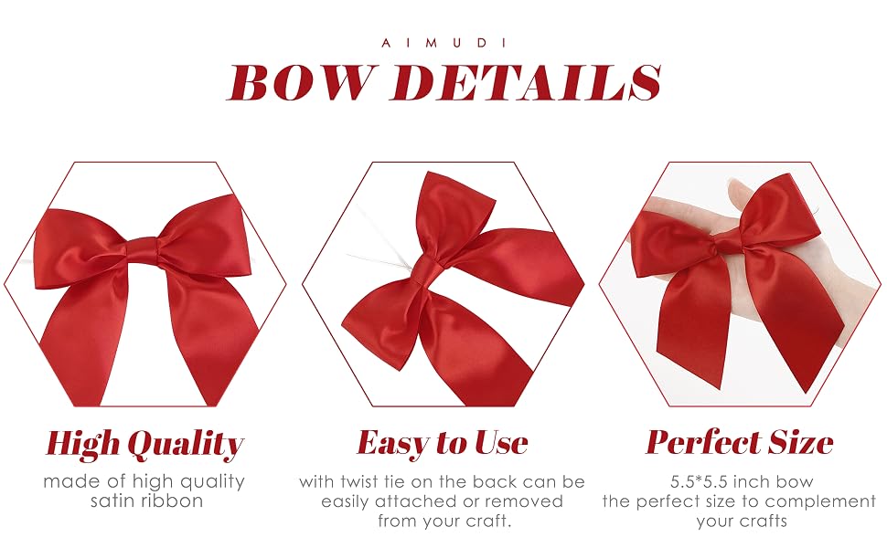 red satin bows