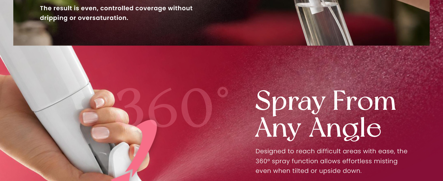 Beautify Beauties Spray Bottles. Spray from Any Angle. 360 Degrees