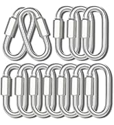 Chain Quick Links, 12Pcs Heavy Duty Carabiner, 175 LBS Capacity, High Strength Anti-Rust Chain Co...