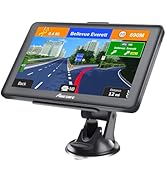 AWESAFE GPS Navigator for Car, Latest 2026 Map 7 Inch Touch Screen, Real Voice Spoken Turn-by-Tur...