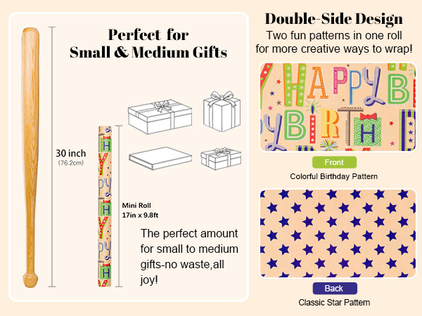 Reversible Birthday Wrapping Paper