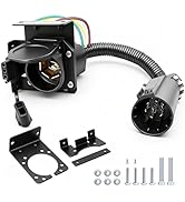 Ruibapa 7 Pin to 7-Way Blade and 4-Way Flat Trailer Wiring Adapter,7 Way Trailer Plug Adapter wit...