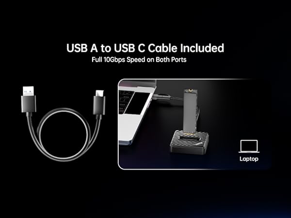 USB A to C adapter cable included for universal computer and laptop compatibility.