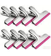 HOUSE AGAIN 8 Pack Stainless Steel Chip Bag Clips Covered with Silicone - NO More Sharp Edges - C...