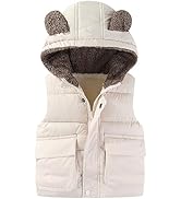 AIWUHE Toddler Boys Girls Hooded Puffer Vest Padded Warm Winter Jacket Lightweight Sleeveless Bea...