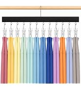 Pants Hangers with Clips Holds 12 Space Saving 1 Pack Jet Black | 360° rotating hook. Holds leggi...