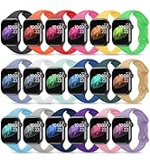 Kounlsyam 18 Pack Slim Bands Compatible with Apple Watch Band 49mm 46mm 45mm 44mm 42mm 41mm 40mm ...