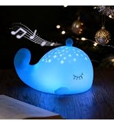 LEDHOLYT Cute Night Light Gifts for Kids, 7 Colors Blue Whale Toys Cute Lamp,Soft Silicone Baby N...