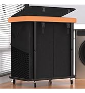 190L (50 Gal) Large Fashion Laundry Basket with Wheels, Leather Patchwork Rolling Hamper Carts, S...