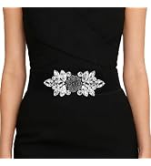 Haakong Rhinestone Belt for Women Elastic Wedding Waist Belt Sparkly Wide Waist Belt for Formal D...