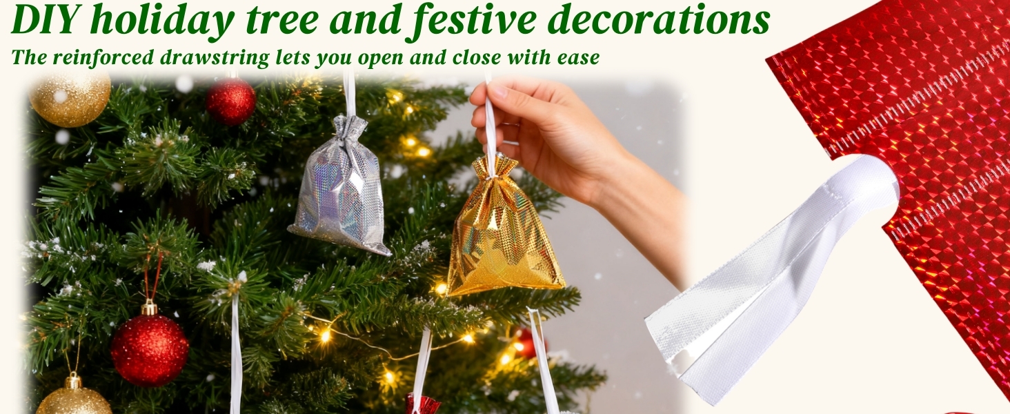 Christmas Drawstring Gift Bags
