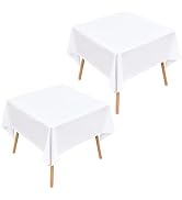 Wolkemer 2 Pack 54x54 Inch Square Tablecloth, Washable and Reusable Polyester Fabric Table Cloth,...