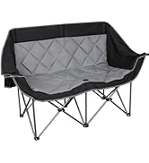 Romswi Double Camping Chair,2 Person Camping Chair Oversized Folding Loveseat,Heavy Duty Camping ...