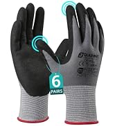DULFINE Work Gloves for Men & Women,6 Pairs Pack,Touchscreen MicroFoam Nitrile,Ideal for General ...