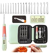 Yarniss Counting Crochet Hooks Set, 18 Size Light Up Crochet Hooks for Stitch & Row Counter 2.0mm...