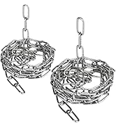 AccEncyc 2 Pcs Safety Chains Stainless Steel Chain Links 40in x 0.06in Long Chains Rings Coil Cha...