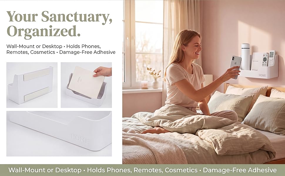 Bedside Shelf Wall Mounted Phone Holder Floating Shelf