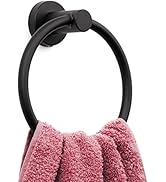 Marmolux Acc - Matte Black Towel Ring | Modern Hand Towel Holder for Bathroom Wall | SUS304 Stain...