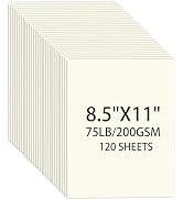 Cream Cardstock 8.5 X 11, 120 Sheets Card Stock, 75lb/ 200gsm Copy Paper, Cardstock Printer Paper...