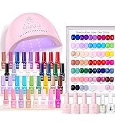 Beetles Gel Nail Polish Kit with U V Light - 35 Colors 68 Pcs Gel Polish Set One Color One Bottle...
