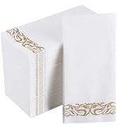 FOCUSLINE 200 Linen Feel Disposable Bathroom Napkins, Soft and Absorbent Paper Guest Towels, Clot...
