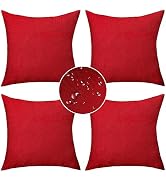 Demetex 18x18 Pillow Covers Outdoor Square Throw Pillow Covers Accent Waterproof Linen Pillowcase...