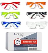 Aqulius 24 Bulk Safety Glasses for Men & Women ANSI Z78.1 Certified - Scratch Resistant Crystal C...