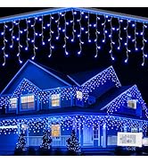 Lomotech Christmas Icicle Lights - 32Ft 8 Modes Waterproof Christmas Lights Connectable with Time...