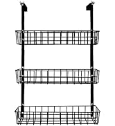 Over The Door Basket Organizer-3 Tier Hanging Mesh Pantry Storage Shelf, Multipurpose Over the Do...