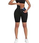 HUIMING Sauna Sweat Shorts for Women High Waisted Thermo Waist Trainer Slimming Leggings Pants Bo...