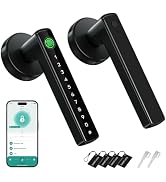 MSR X6 Fingerprint Door Lock,6-in-1 Smart Fingerprint Door Knob,Keypad Keyless Entry Door Lock wi...