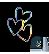 YAWUROU Car Heart Decal Sticker, Waterproof Vinyl Car Heart-Shaped Decal, Self-Adhesive Romantic ...