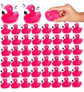 Goaste 50 Pieces Flamingo Rubber Ducks Bulk, Mini Pink Flamingo Bath Toys, Cute Floating Squeaky ...