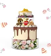 SOVQUEST 2 PCS Acrylic Clear Cake Stand Round 8 Inch 12 Inch Cake Display Stand with Lid Fillable...