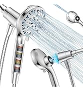 DAKINGS High Pressure Filtered Shower Head with Handheld, Upgrade Magnetic 10-Mode Handheld Showe...