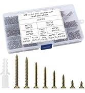TIECHI 420Pcs Wood Screws Assortment Kit, 8 Sizes Phillips Drive Flat Head Self Tapping Screws Se...