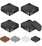 Furniture Risers Bed Risers Heavy Duty 1 inch, 2 inch, 3 inch, 4 inch, L Shaped Adjustable Bed Li...