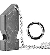 TISUR Titanium Lifeguard Whistle,Emergency Whistle Keychain EDC Safety Whistles with Double Hole,...