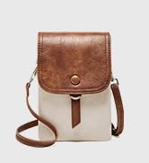 Small Crossbody Bags for women trendy with Card slots, Leather Cell Phone Purse Beige&Brown