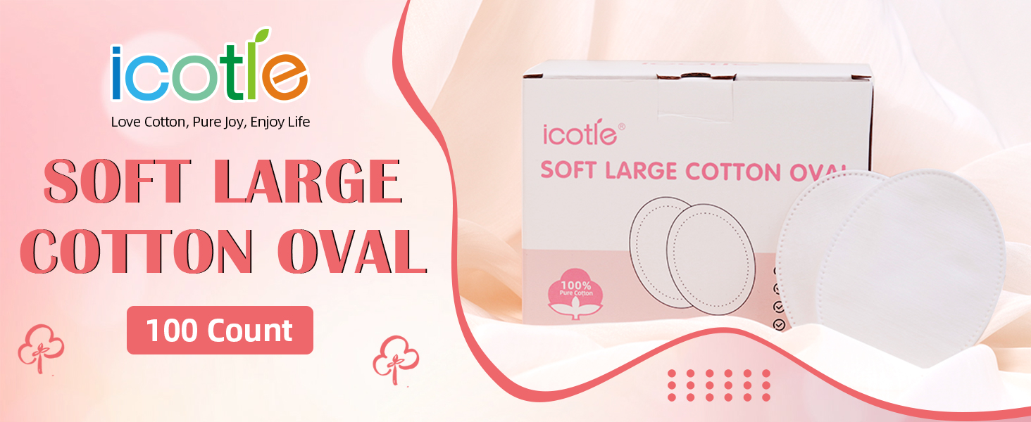 ICOTLE 100 Count Cotton Oval